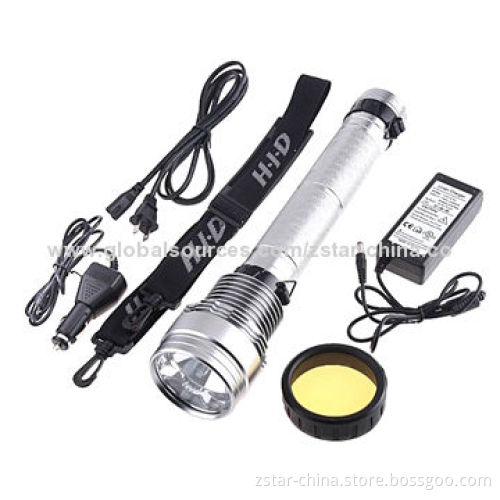 HID Xenon Flashlight Torch with 65/48/30W, 6,000lm Ultra-bright Light, 1.5km Radiation Distance